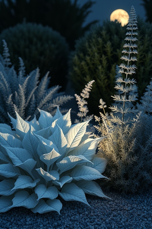shimmering silver leaves moonlight