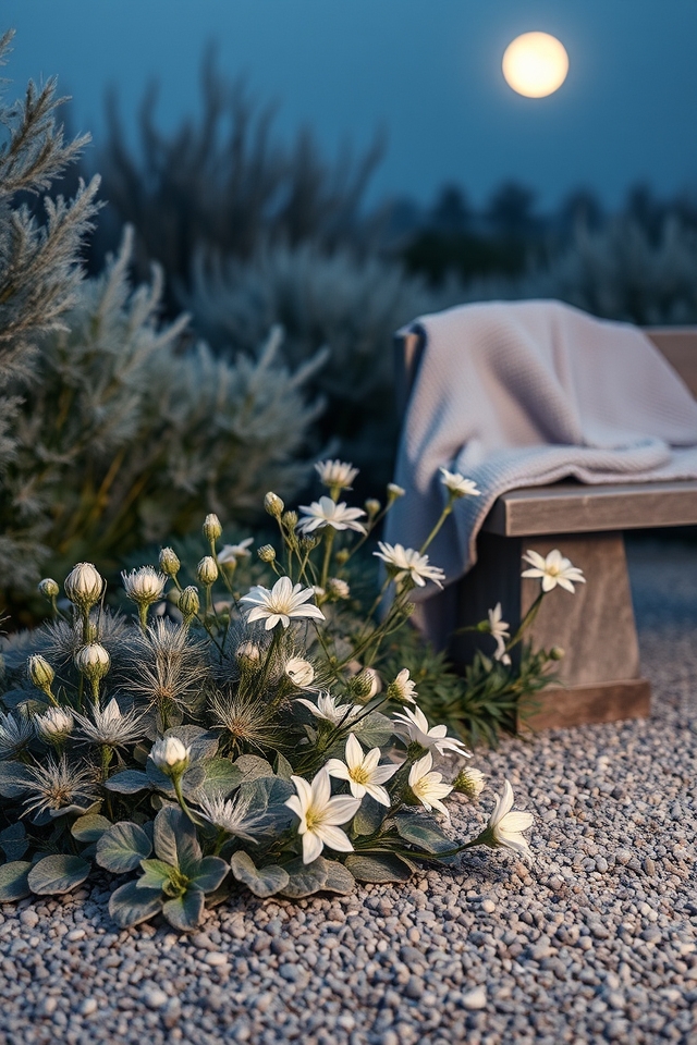 silvery white lavender garden