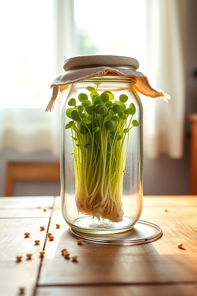simple space saving jar sprouts