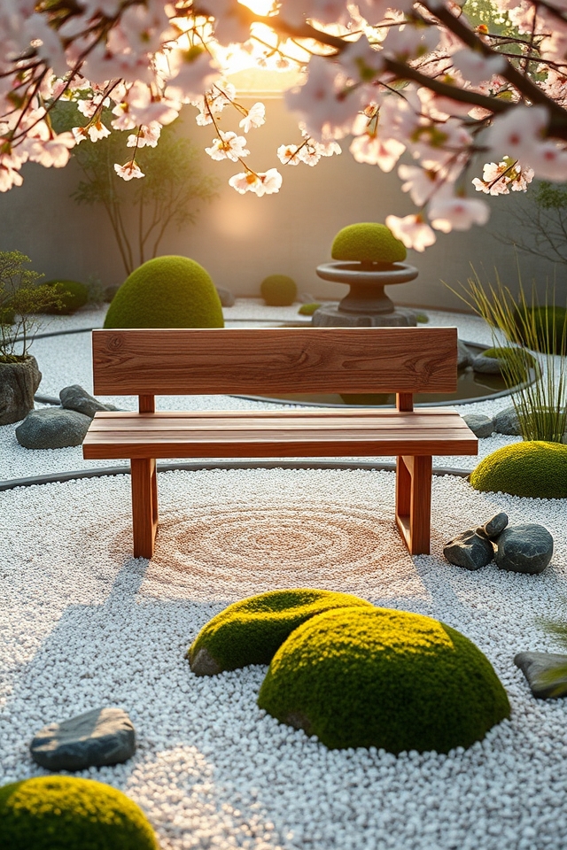 simple wooden reflection bench
