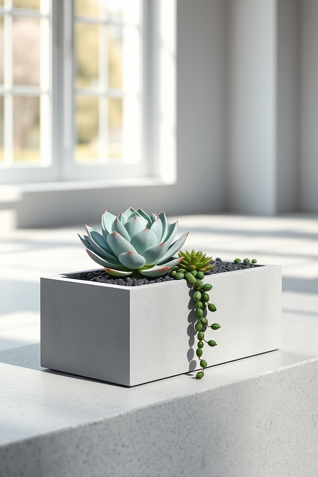 sleek durable concrete planters