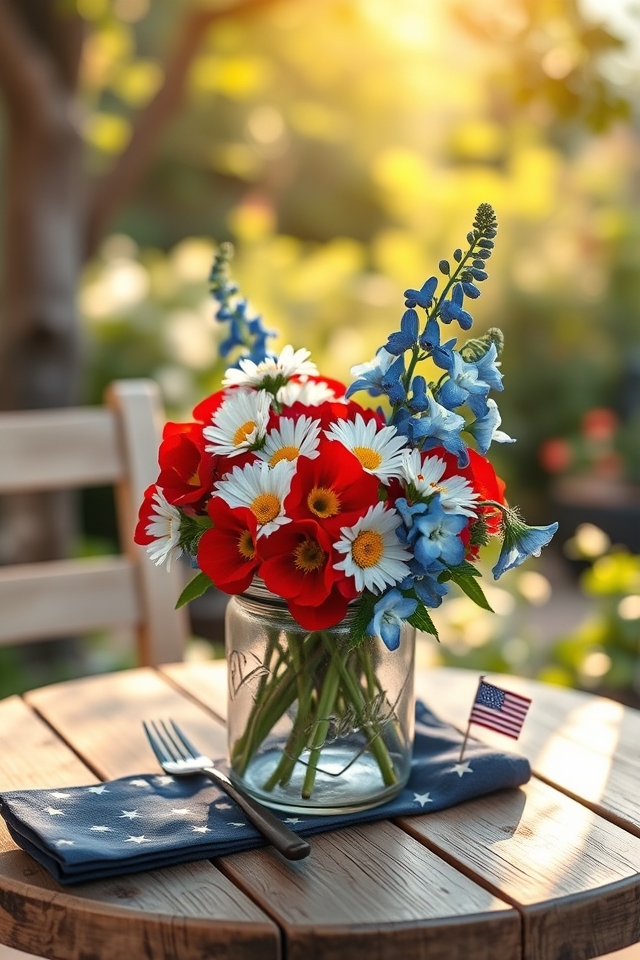 small patriotic flower centerpiece