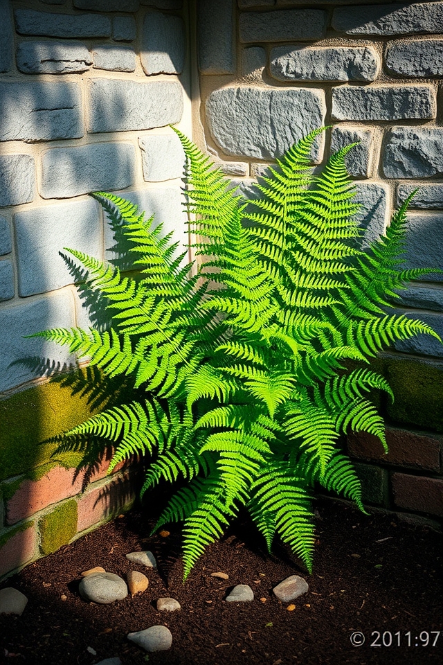 soft textured shaded ferns