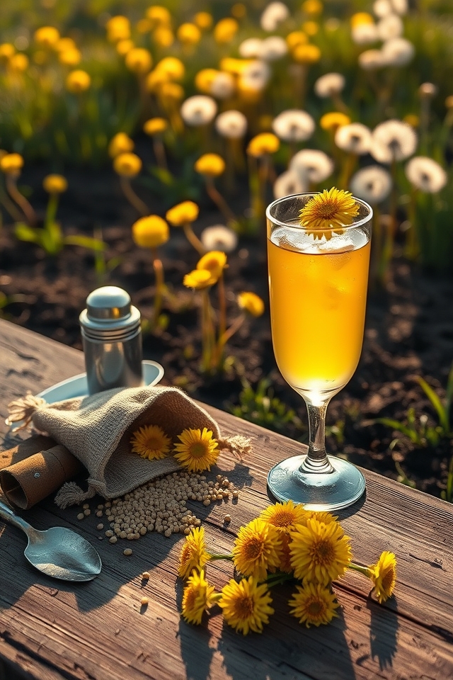 sow dandelions for cocktails