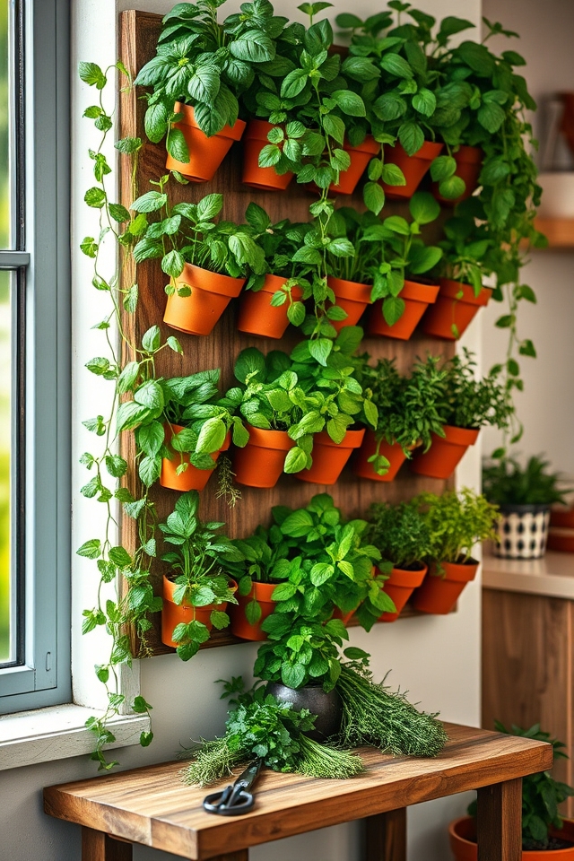 space efficient vertical herb garden
