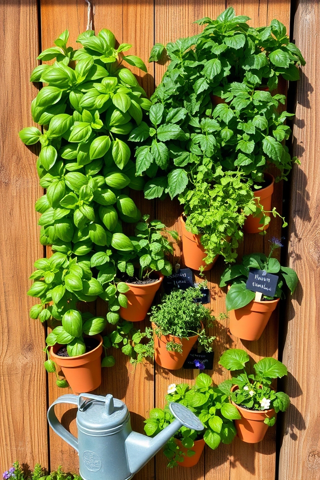 space efficient vertical herb garden