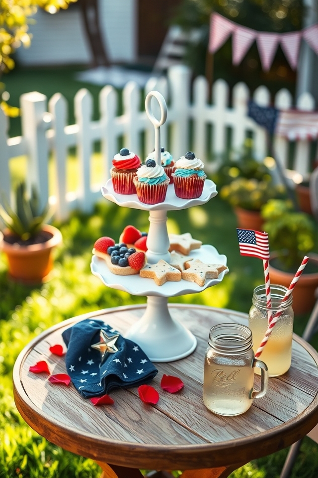 space saving tiered patriotic displays