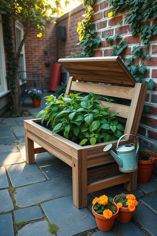 space saving under bench gardens