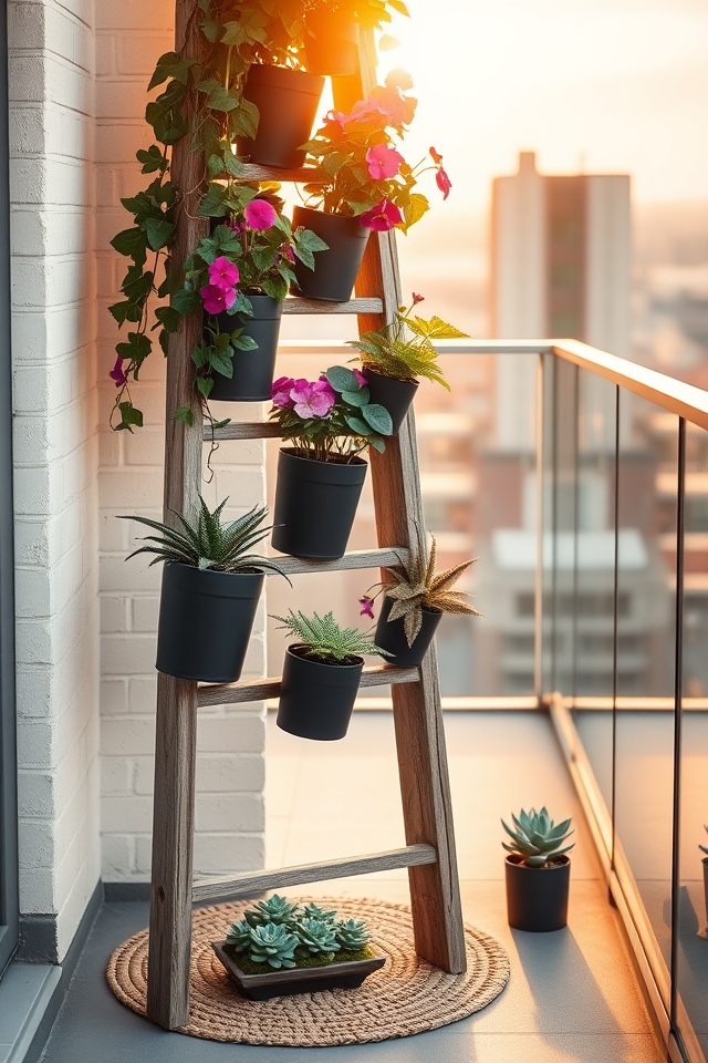 space saving vertical charm ladders
