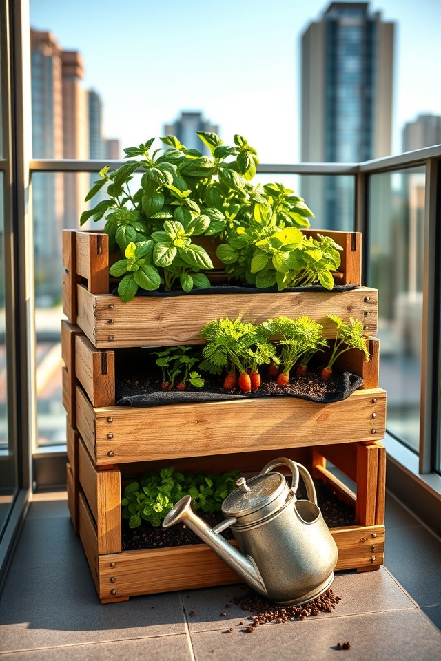 stackable vertical crate beds