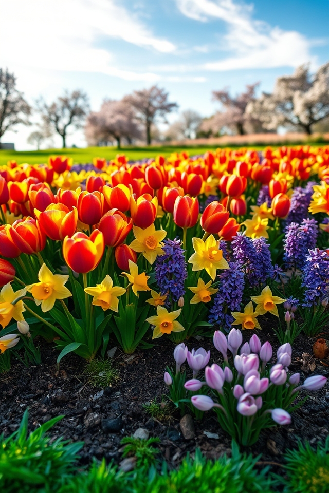 staggered blooms in clusters