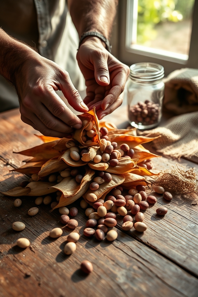 store dried bean seeds