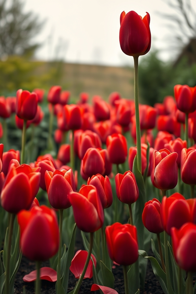 striking monochromatic tulip harmony