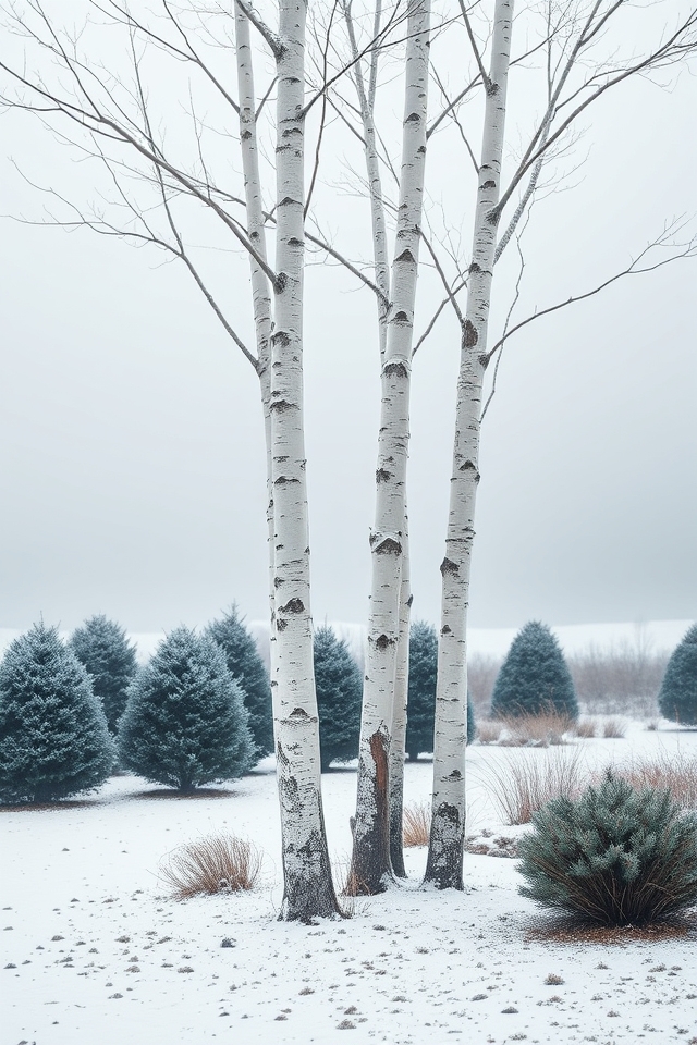 striking papery birch bark