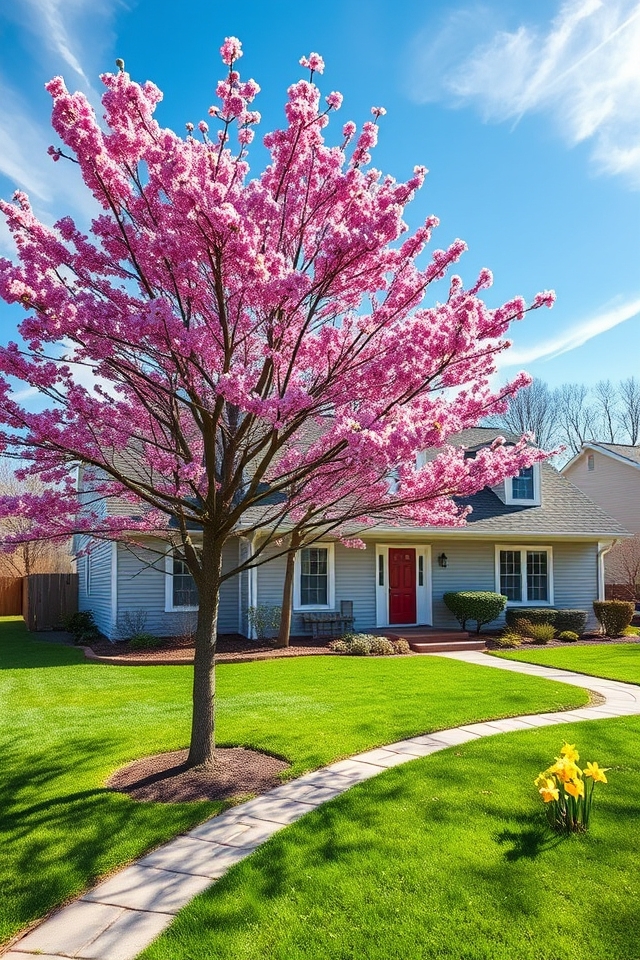 striking redbud spring blooms