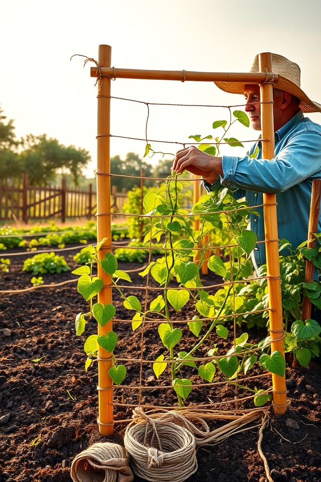 sturdy trellises for climbing beans