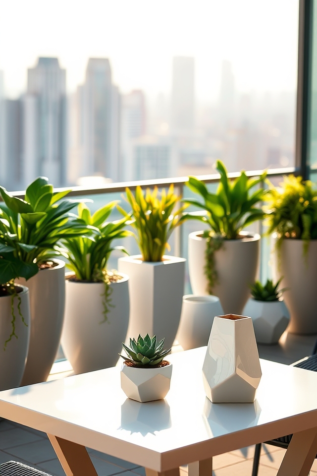 stylish geometric plant pots