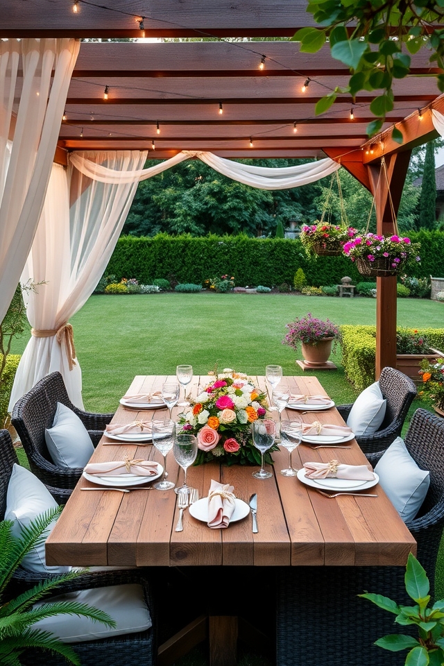 stylish outdoor dining setup
