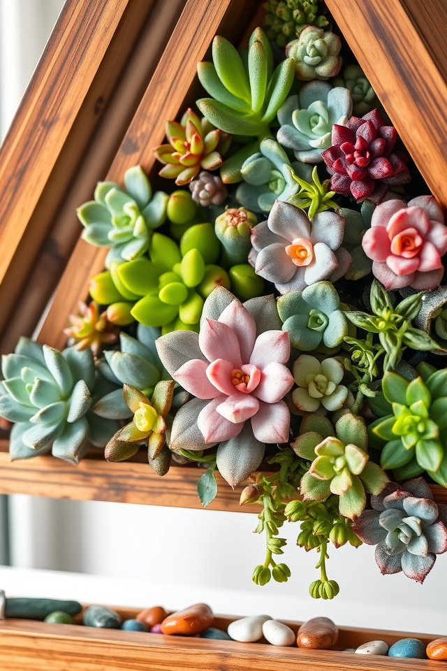 stylish vertical succulent garden