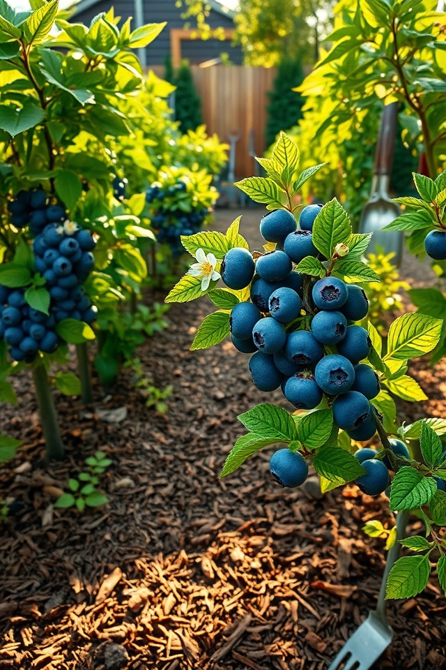 sunny acidic blueberry orchard