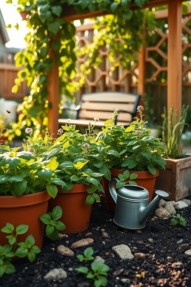 sunny spot for herbs