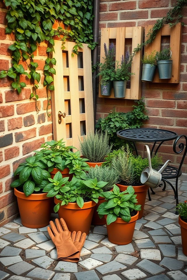sunny vertical herb garden