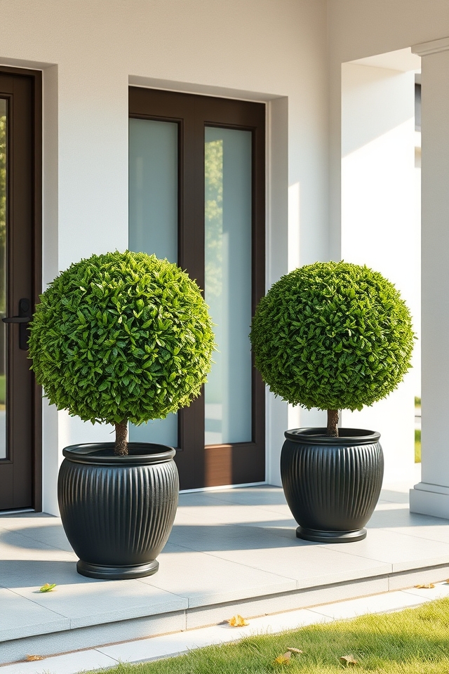 symmetrical sculpted shrub elegance