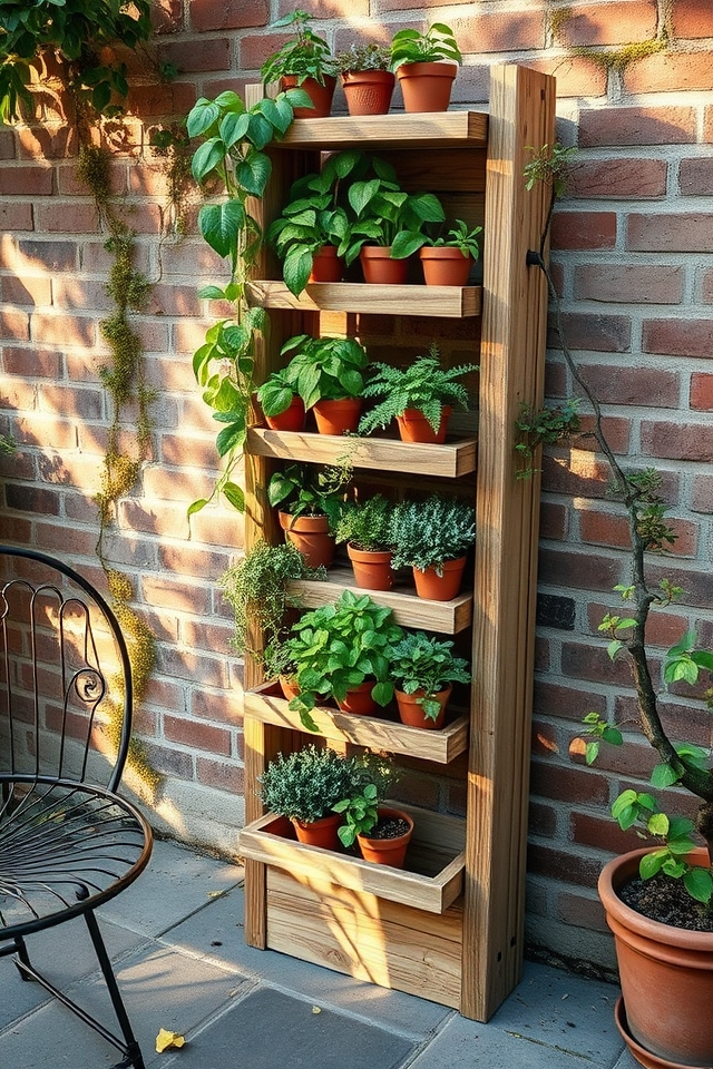 tiered shelves vertical garden