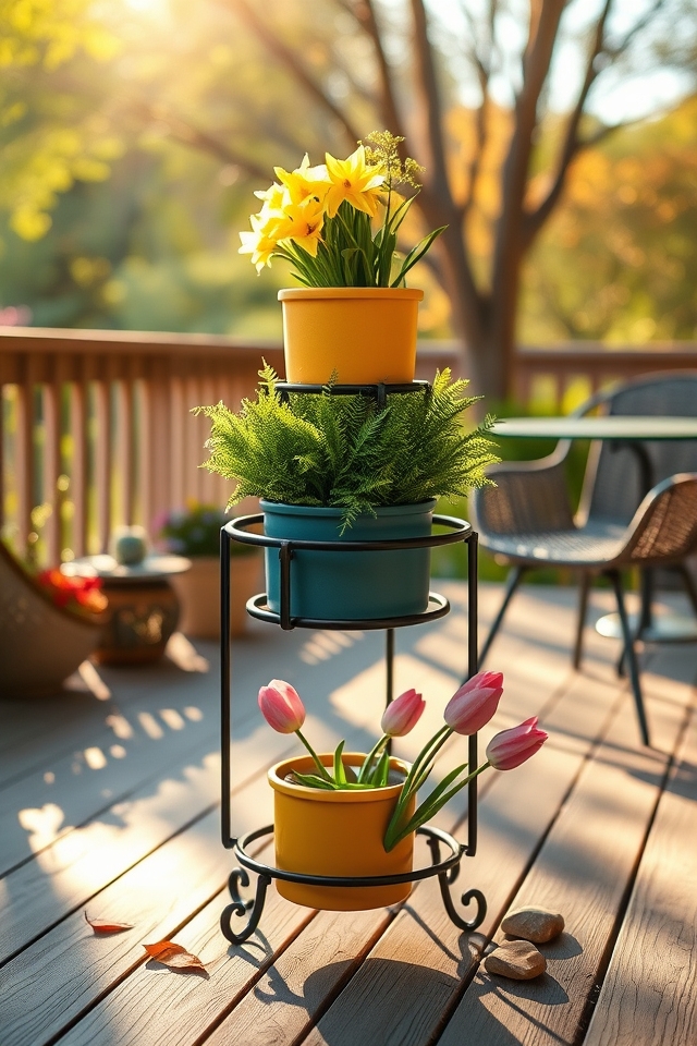 tiered stands maximize space