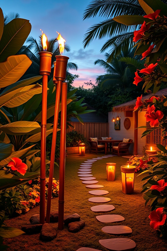 tiki torches evening charm
