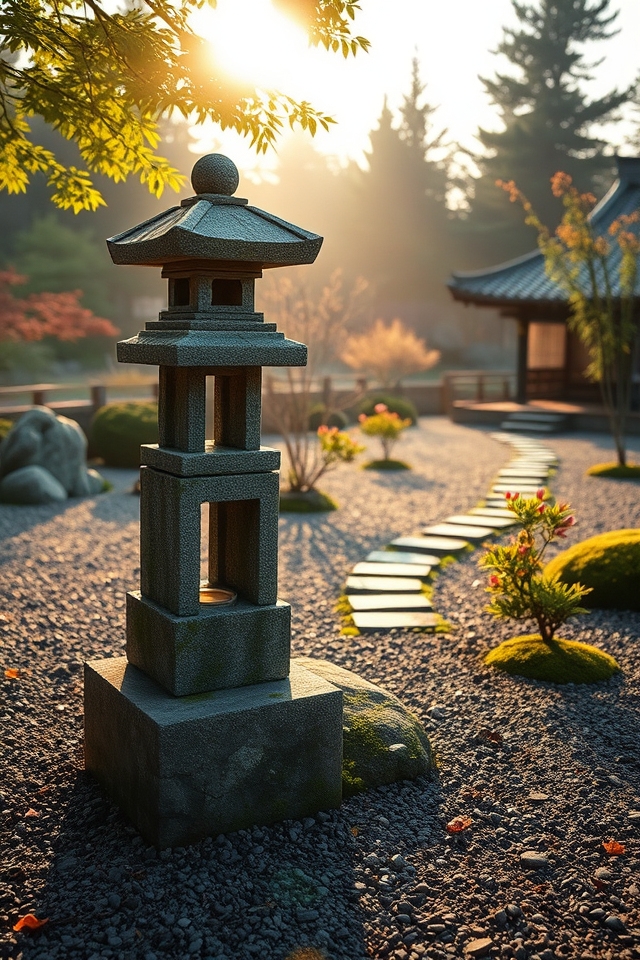 traditional japanese stone lanterns