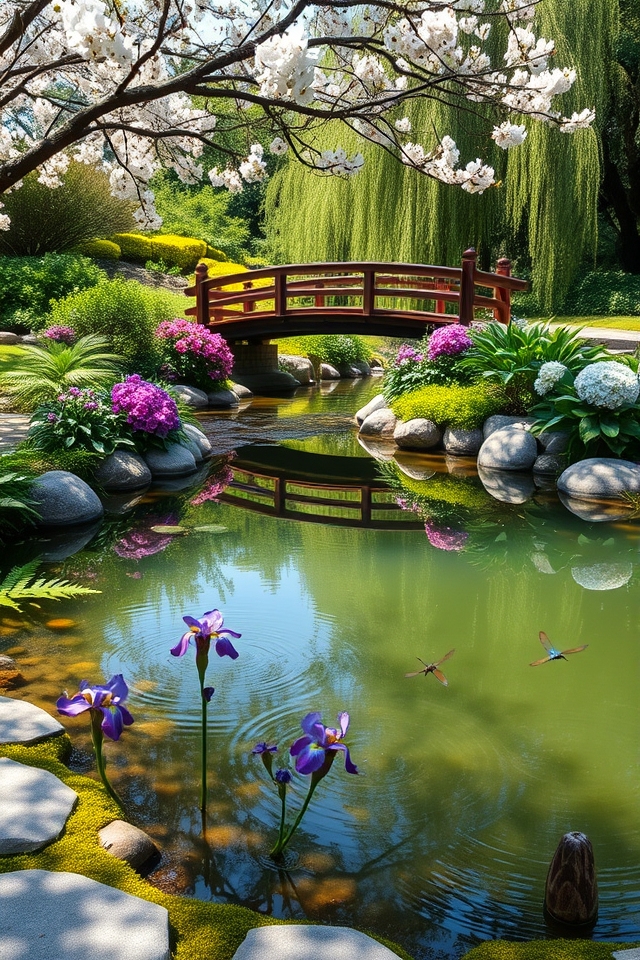 tranquil garden water features