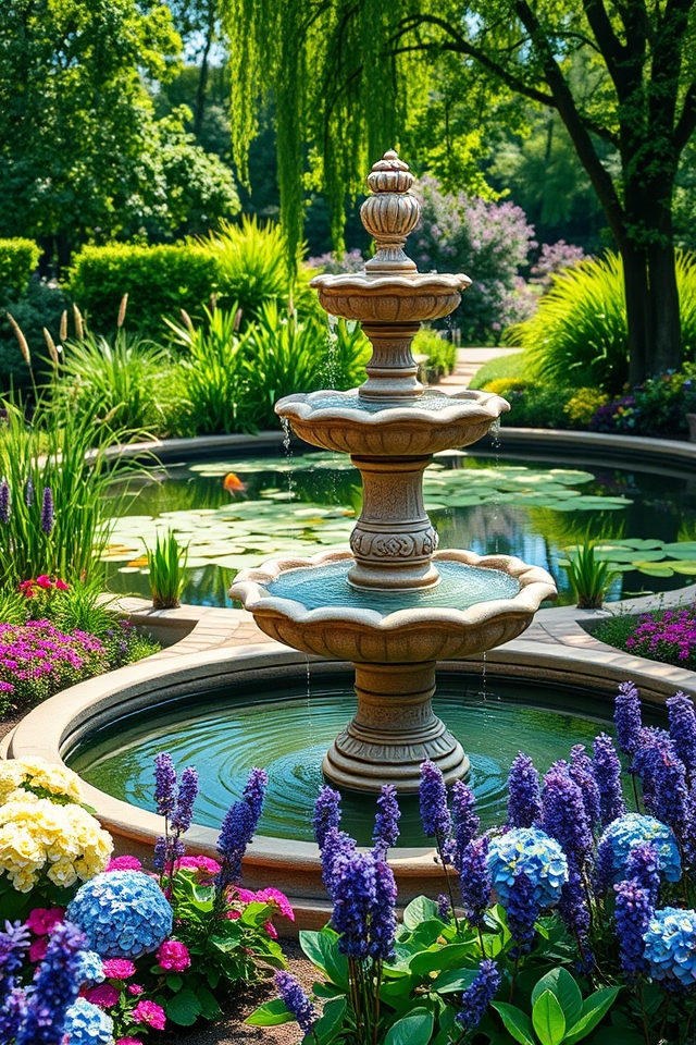 tranquil garden water features