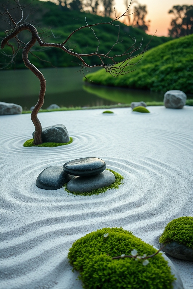 tranquil minimalist rock gardens