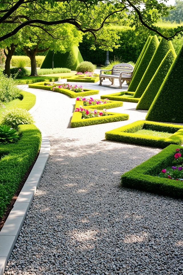 triangular garden pathway designs