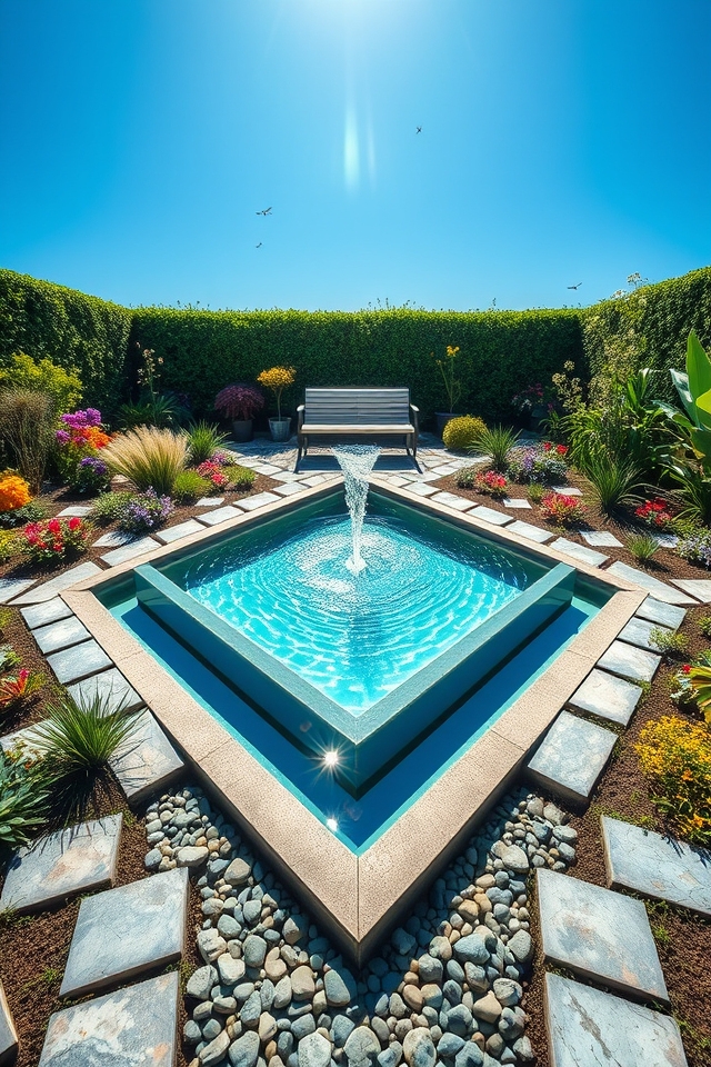 triangular water design features