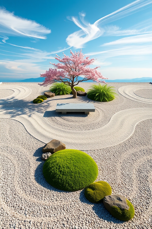 triangular zen garden tranquility