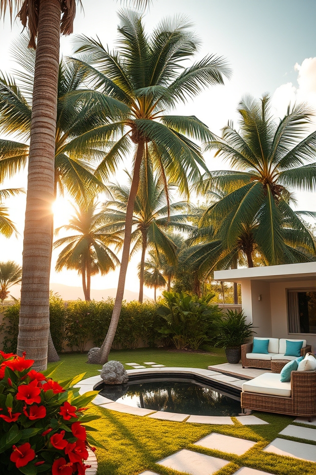 tropical oasis palm trees