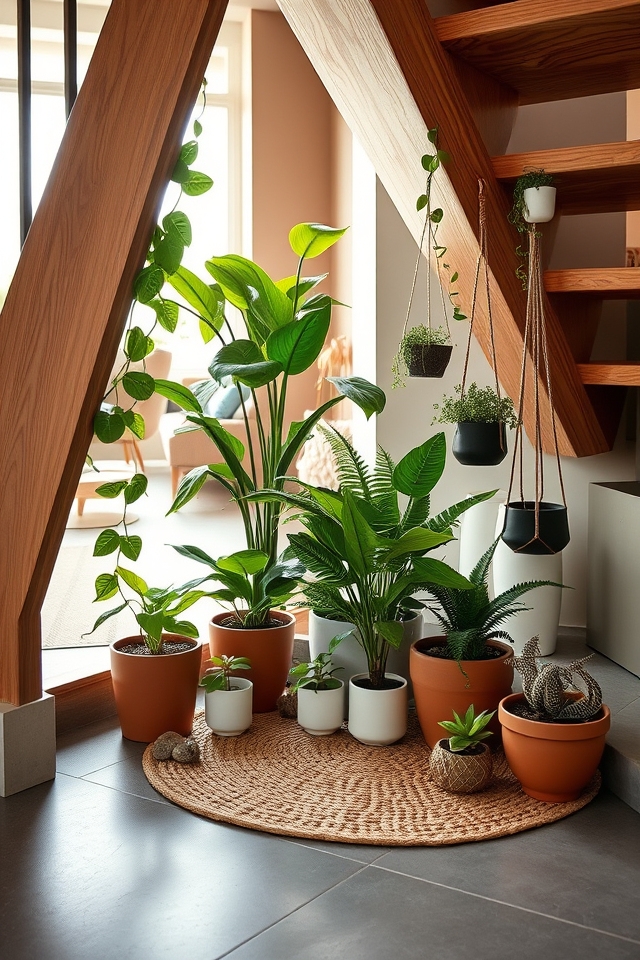under stair lush plant haven