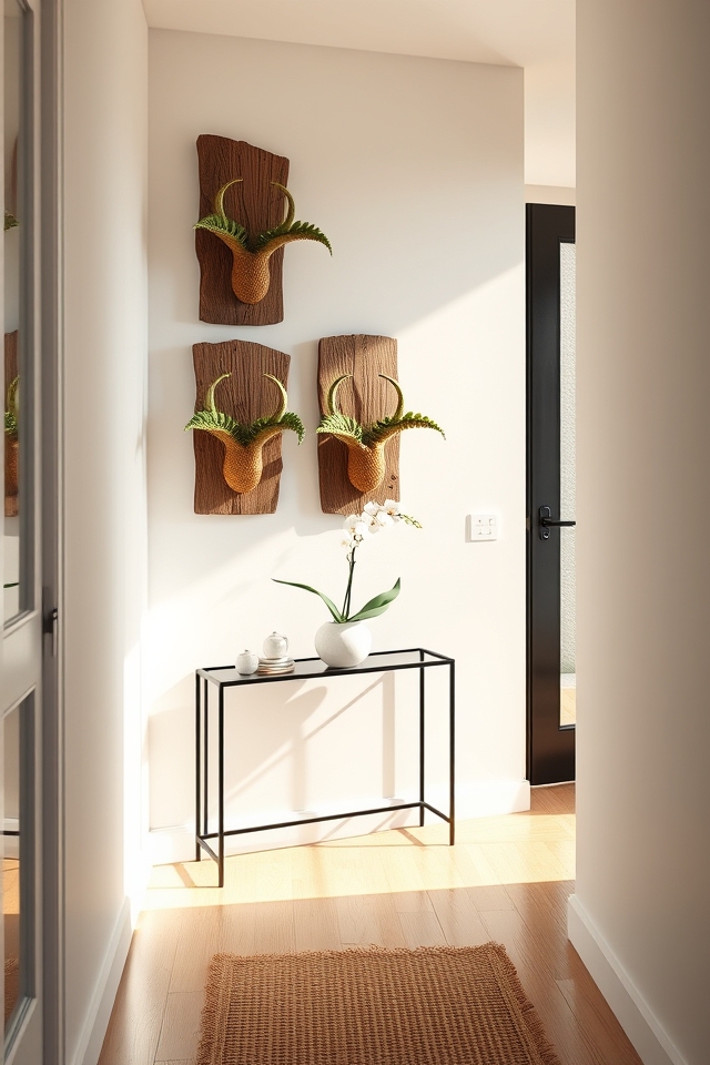 unique textured entryway ferns