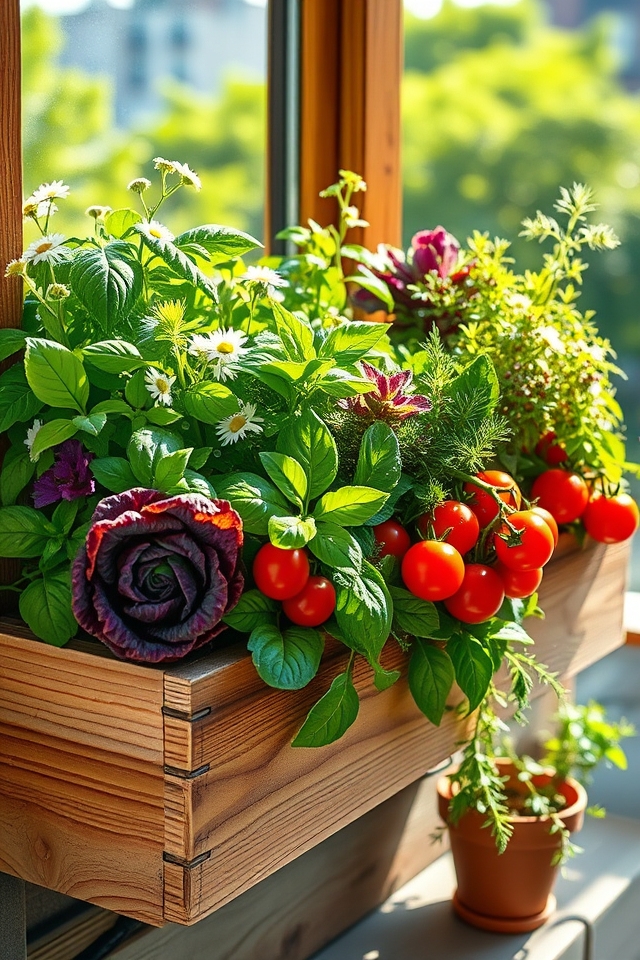 urban gardening with window boxes