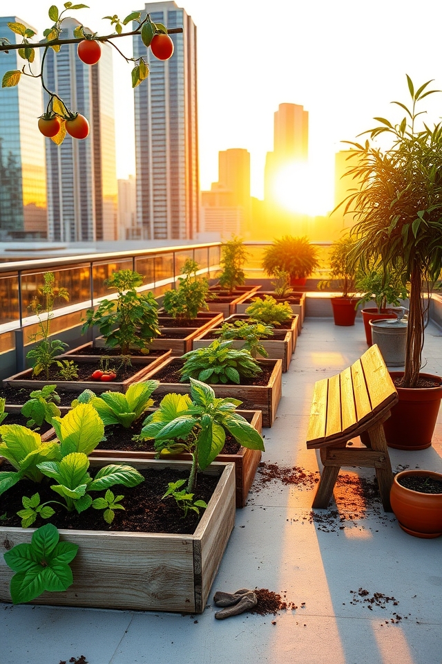 urban rooftop vegetable gardening