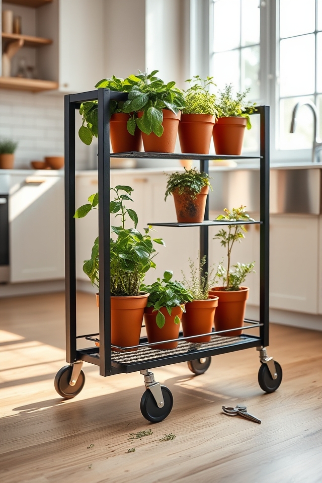 versatile portable herb cart