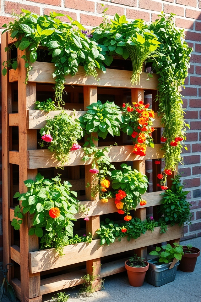 vertical eco friendly pallet gardens