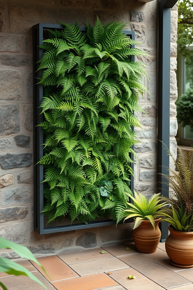 vertical fern wall display