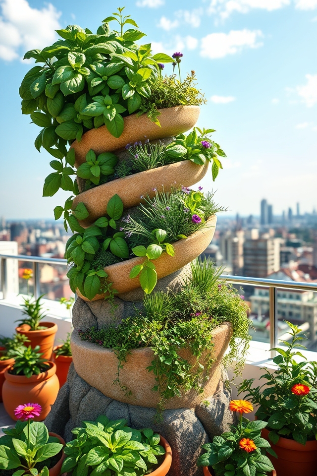 vertical herb garden spiral
