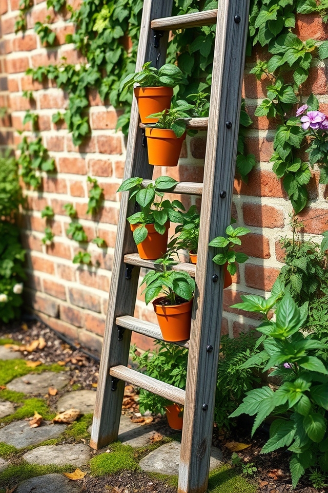 vertical ladder herb planter