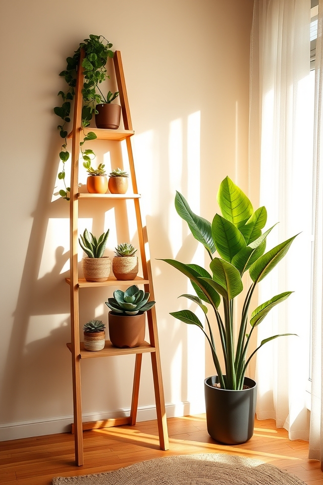 vertical ladder plant display