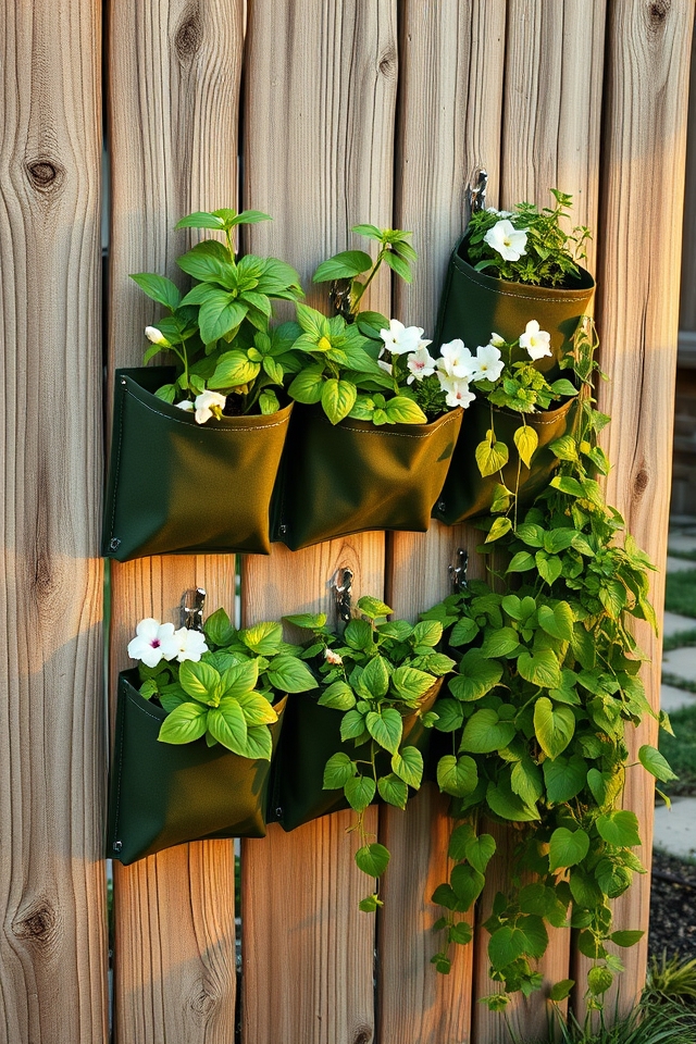 vertical space pocket planters