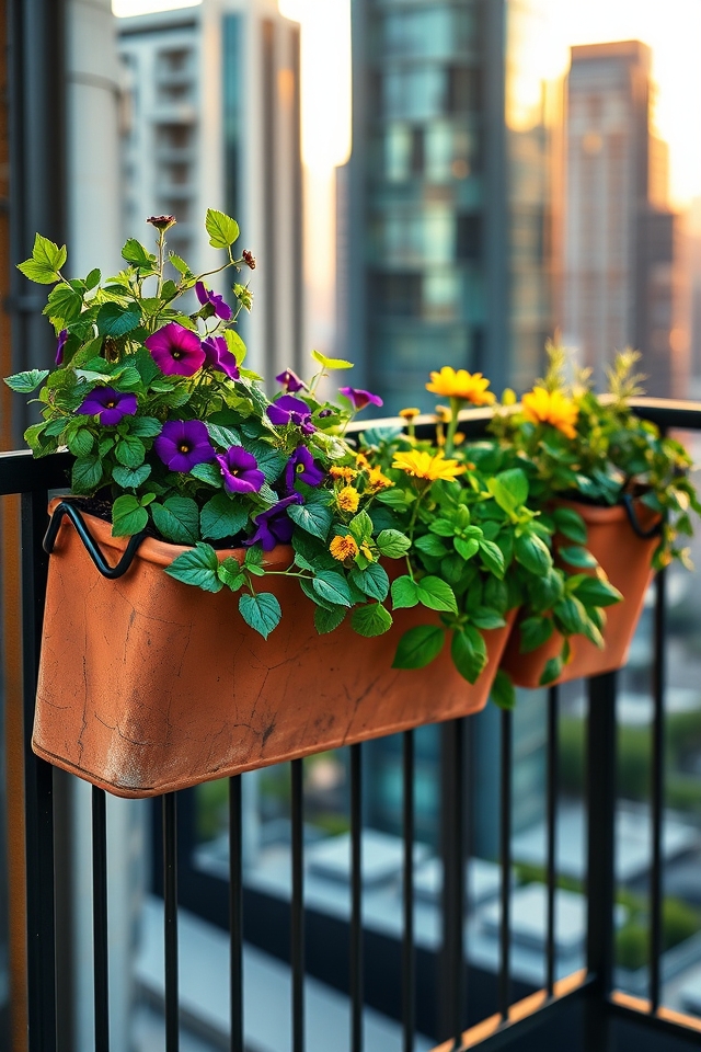 vertical space rail planters